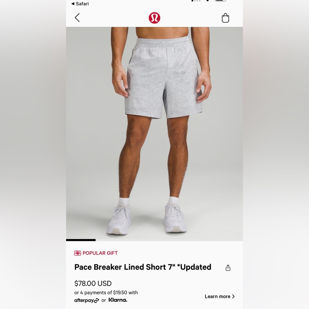 Lululemon grey shorts